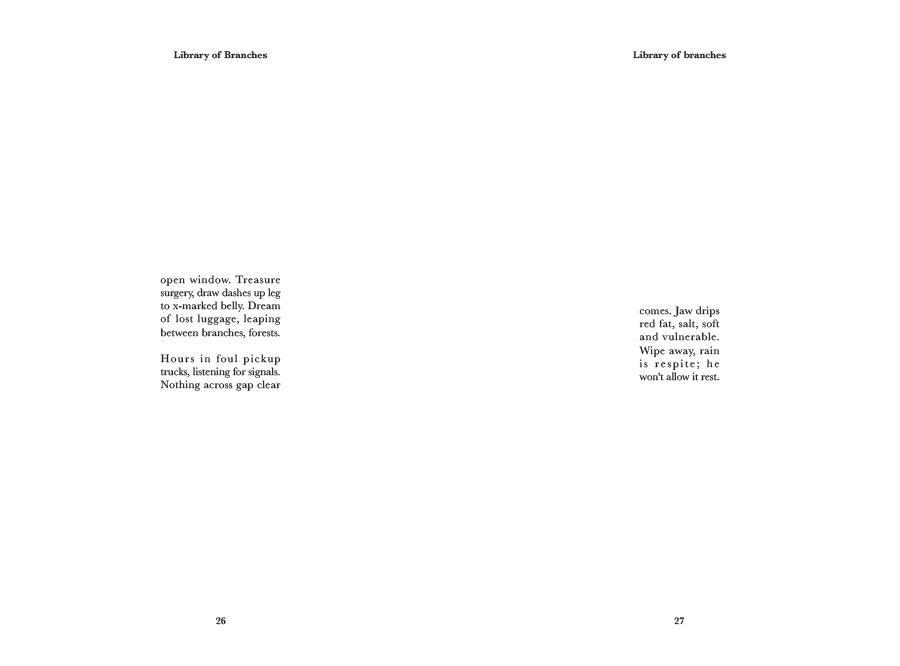 Pages 26 and 27, the closing spread of the excerpt, set in the same restrained typewriter face and open field of white as the rest of the section