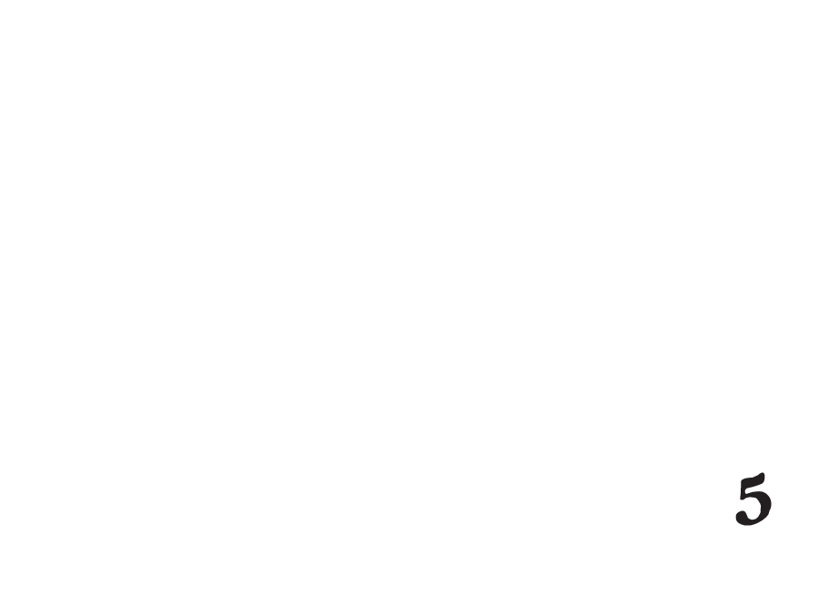 Spread opening chapter 5 with a column of running text in a warm literary serif facing a full-bleed illustration