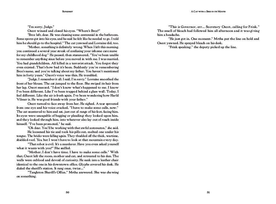 Spread showing a mostly blank divider page marked simply 'page 5,' set in small type at the foot of the page